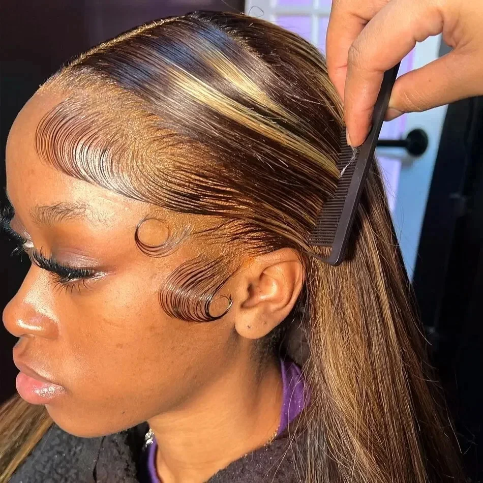 

30 46 Inch Highlight Wig 13x6 Hd Lace Frontal Wig PrePlucked 13x4 Honey Blonde Straight Lace Front Wigs Human Hair 200 Density