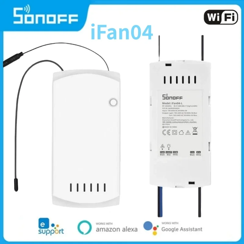 

iFan04 Wi-Fi умный потолочный вентилятор и контроллер освещения приложение RF пульт дистанционного управления DIY умное голосовое управление через Alexa