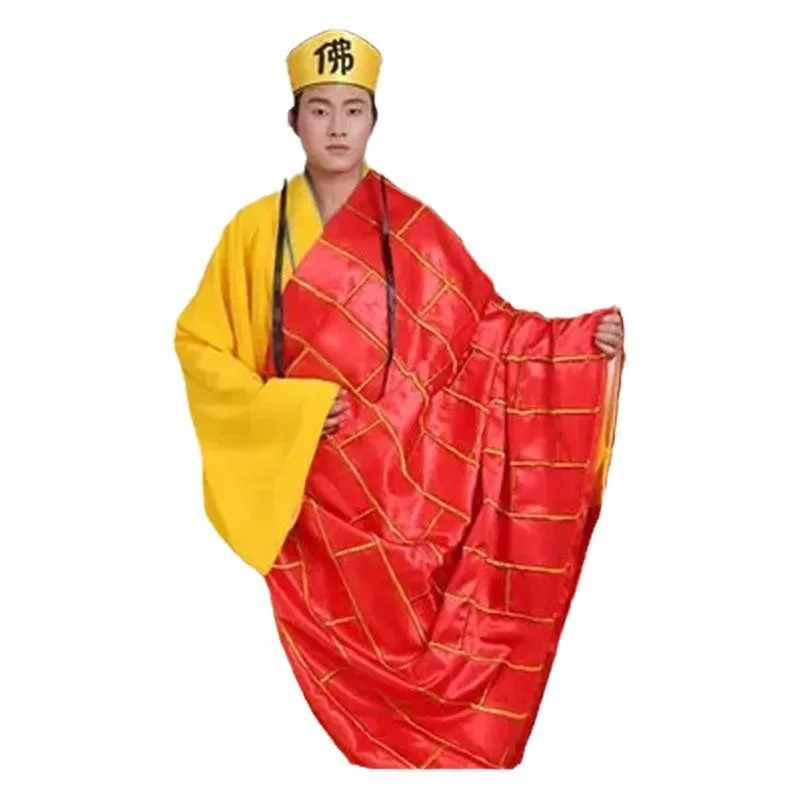 loween Costume monastico Wu Men Performance Robe aolin Tempio Buddista Sacerdote Abito tradizionale cinese da palcoscenico