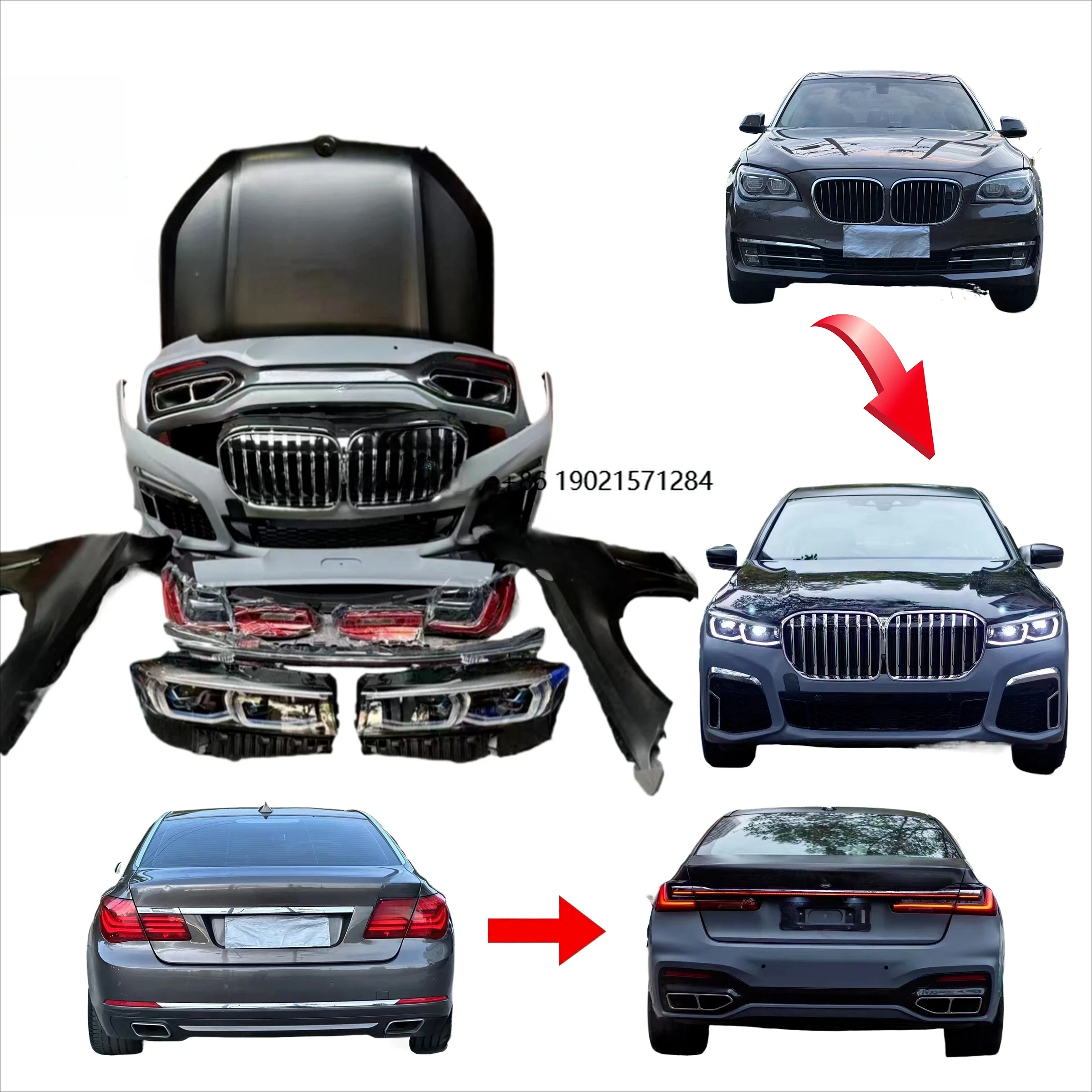 

High Quality Kit for 7 Series F01 F02 Upgraded G12 Body Kit Front Rear Car Bumpers Headlights Taillight