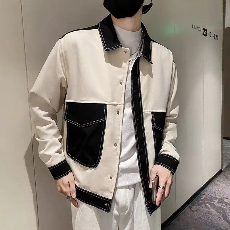 Men's New Trendy Brand Puff and Handsome Street Explosion Jacket with Collar and Zipper Placket