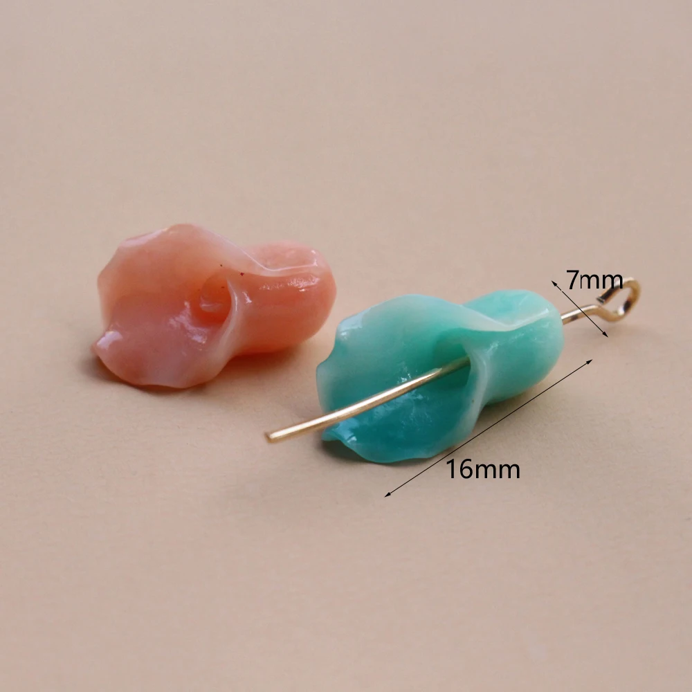 Couple Colored Calla Beads Artificial Coral Flowr Bead for Jewelry Making Pink Blue Jewellery Supplies DIY Materiales Cute