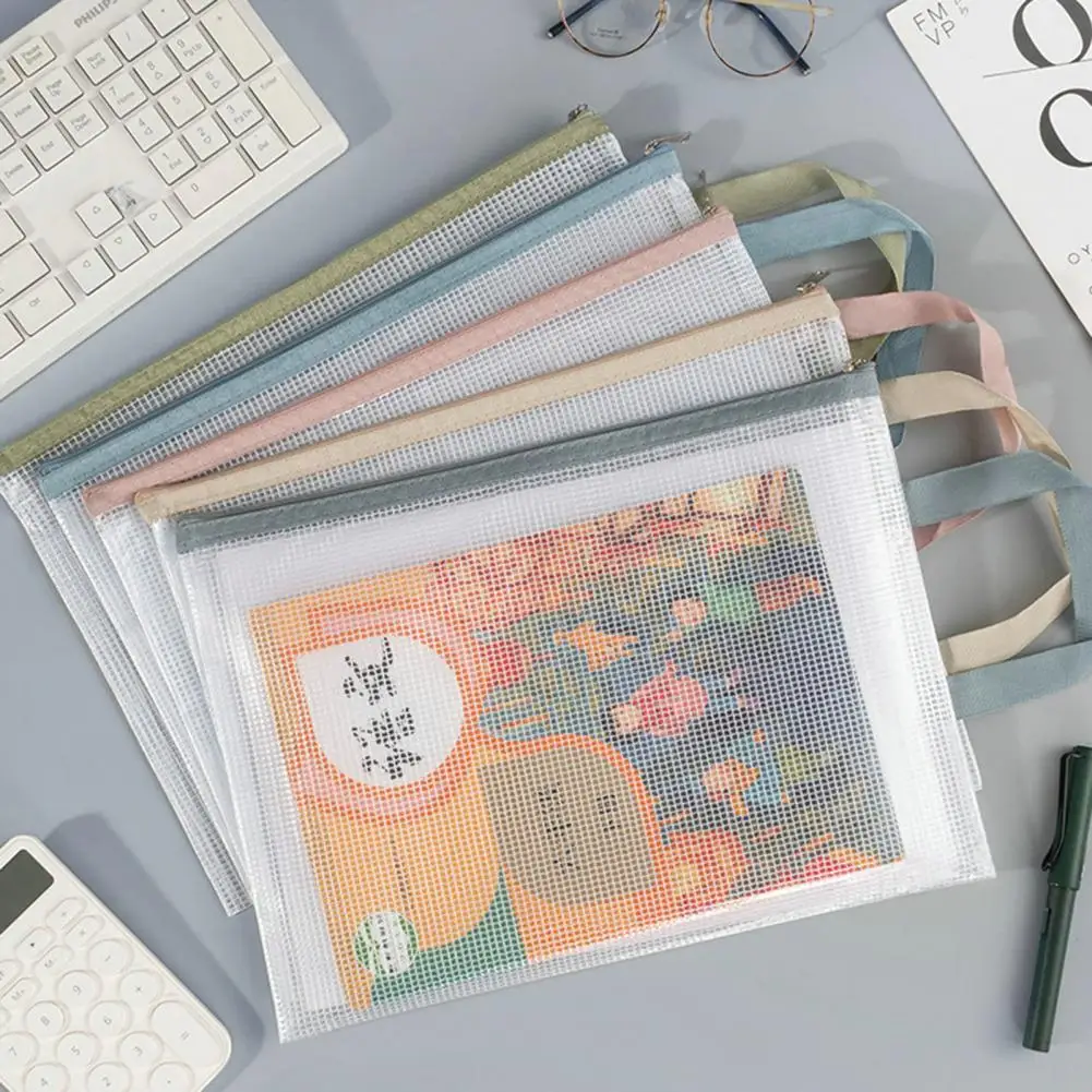 A4 Pocket Folders Portable Organ Bag Paper Holder Storage Book Pencil Case Storage Bags File Bag Folder Document Organizer