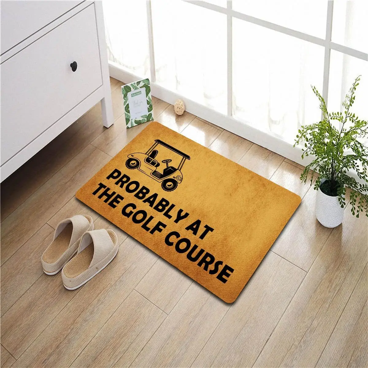 

Probably At The Golf Course Doormat Rubber Kitchen Mat Welcome Floor Mat Non-Slip Carpet Entrance Rug
