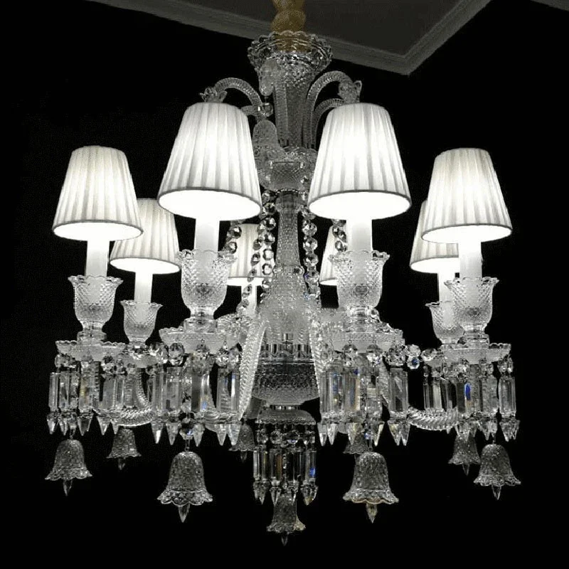 AOSONG Luxurious Style Crystal Pendant Lamp European Candle Lamp Art Living Room Restaurant  Bedroom Villa Chandelier