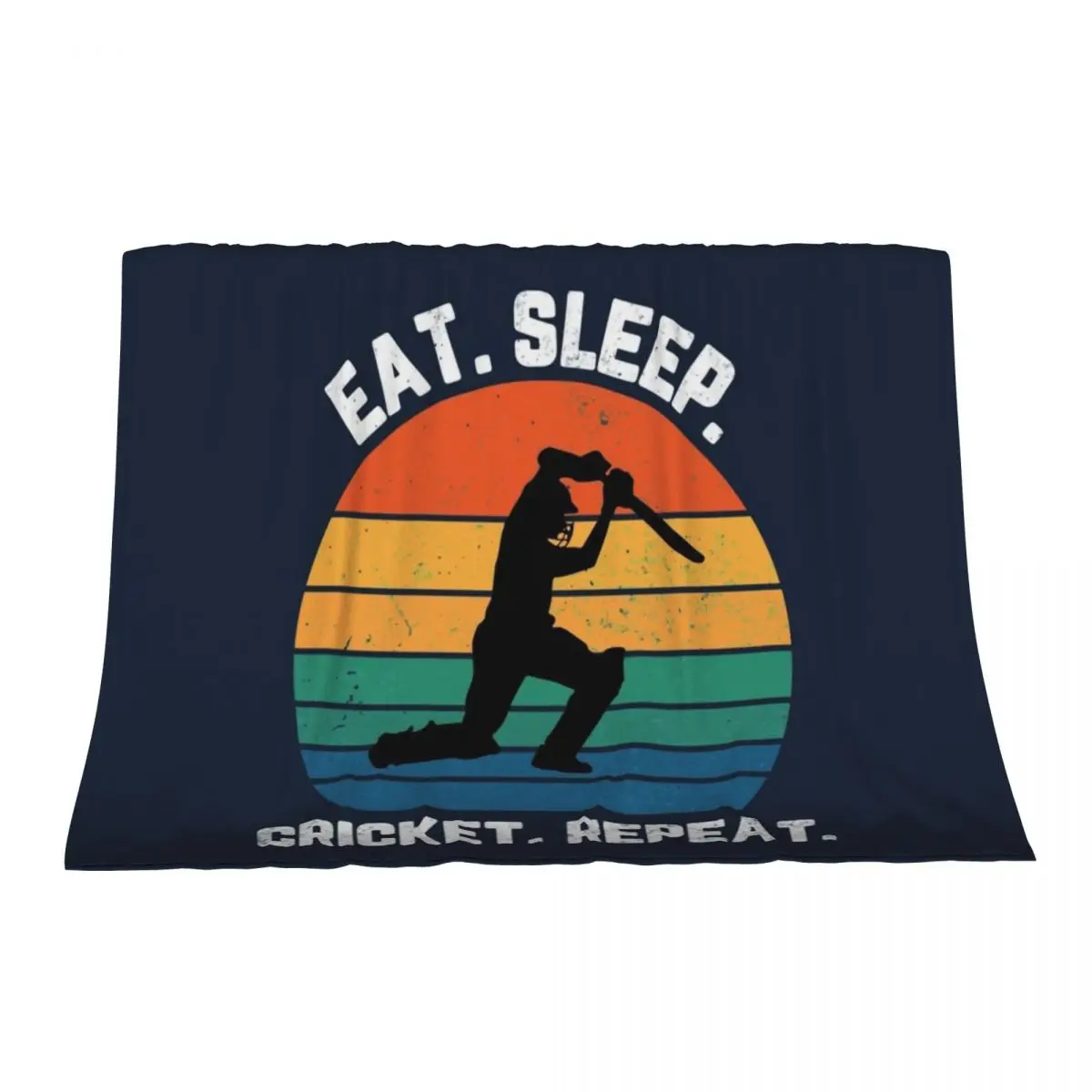 

Eat Sleep Cricket Repeat Sunset White Text Throw Blanket Kid'S Decorative Throw valentine gift ideas Large Blankets