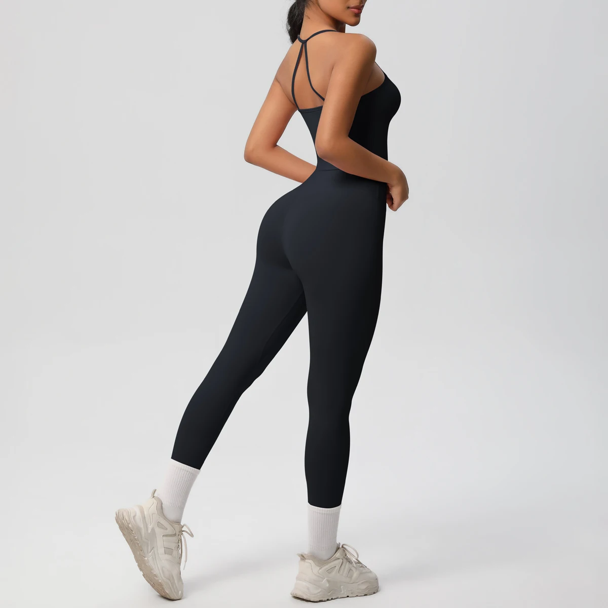 Halter Yoga Top Set Fitness Gym Anzug Training Ärmellose Sport Gym Tops Crossover Zurück Sport Unterwäsche Bauch-steuer Abnehmen – Detail 12