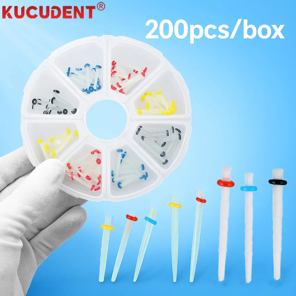 

200pcs/Box Dental Fiber Post Glass Quartz Teeth Restorative Resin Posts Straight Screw Root Canal Pile Dentist Filling Materials