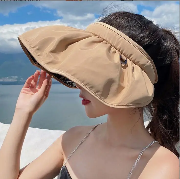 UPF50+ Shell Sunscreen Hat for Women Hairband Dual Purpose UV Resistant Sun Hat Universal Headband Beach Hat Foldable Travel Cap view 4