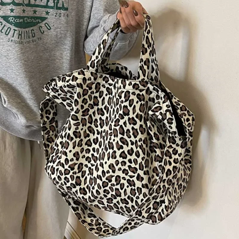 Leopard Design 2024 Korean Fashion Big Crossbody Bags for Women Travel Handbag Lady Shopper Shopping Shoulder Bag Bolsa Feminina