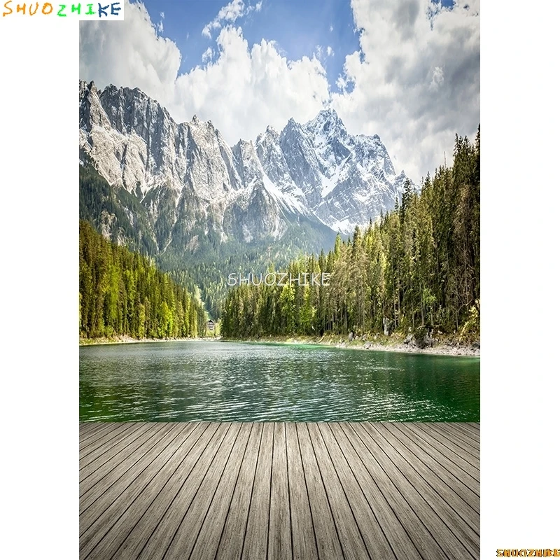 SHUOZHIKE весенний цветок лес деревянный пол фоны небо море детский портрет фото фоны реквизит для студии ZLSY-84