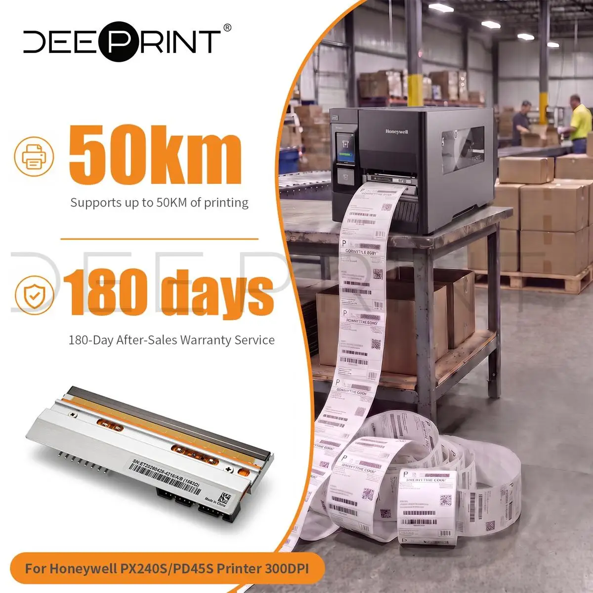 50178575-001 Thermal Printhead for Honeywell PX240S PD45S 300DPI Barcode Label Printers Print Head | 3-Month Warranty