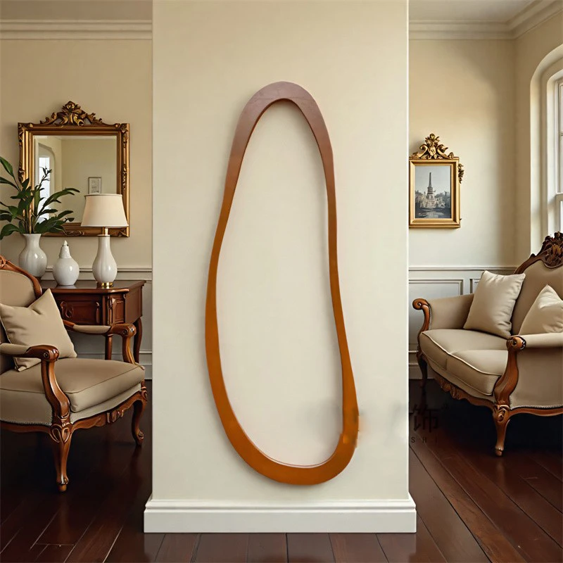 

Mirror special-shaped medieval floor-to-ceiling American French wall-mounted retro wall-mounted fitting mirror