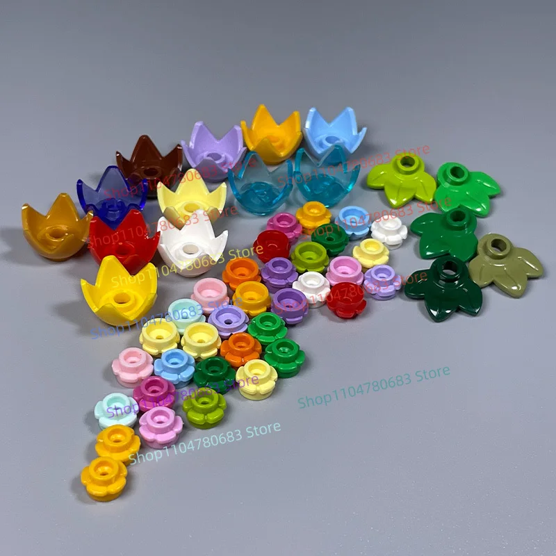 Moc blocos de construção de peça pequena planta lótus mini cena de rua montagem modelo ornamento dos desenhos animados anime acessórios brinquedo presente do feriado