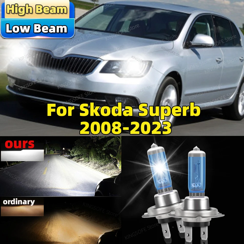 Ampoules halogènes à faisceau bas, lampe avant super lumineuse, lampe de sauna, compatible avec Skoda Superb 2008-2023, 100W, 2 pièces