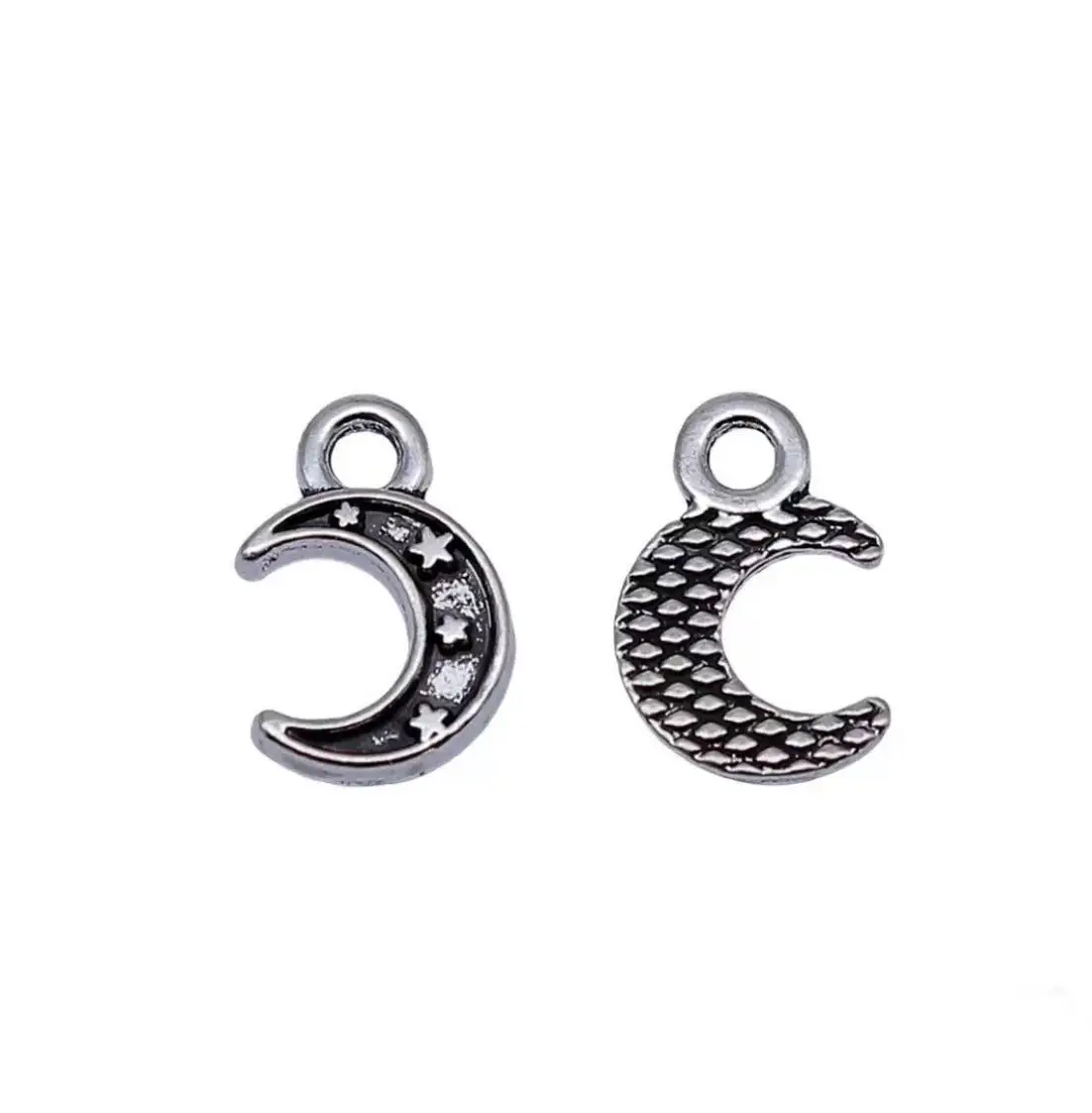 

50pcs 12*7.8mm Lovely moon shaped pendants for handmde accessories Zinc alloy metal HW3244