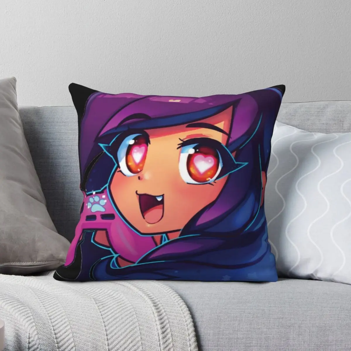 Aphmau Jessica Bravura Video Game Square Pillowcase Polyester Linen Velvet Creative Zip Throw Pillow Case Sofa Cushion Cover 18