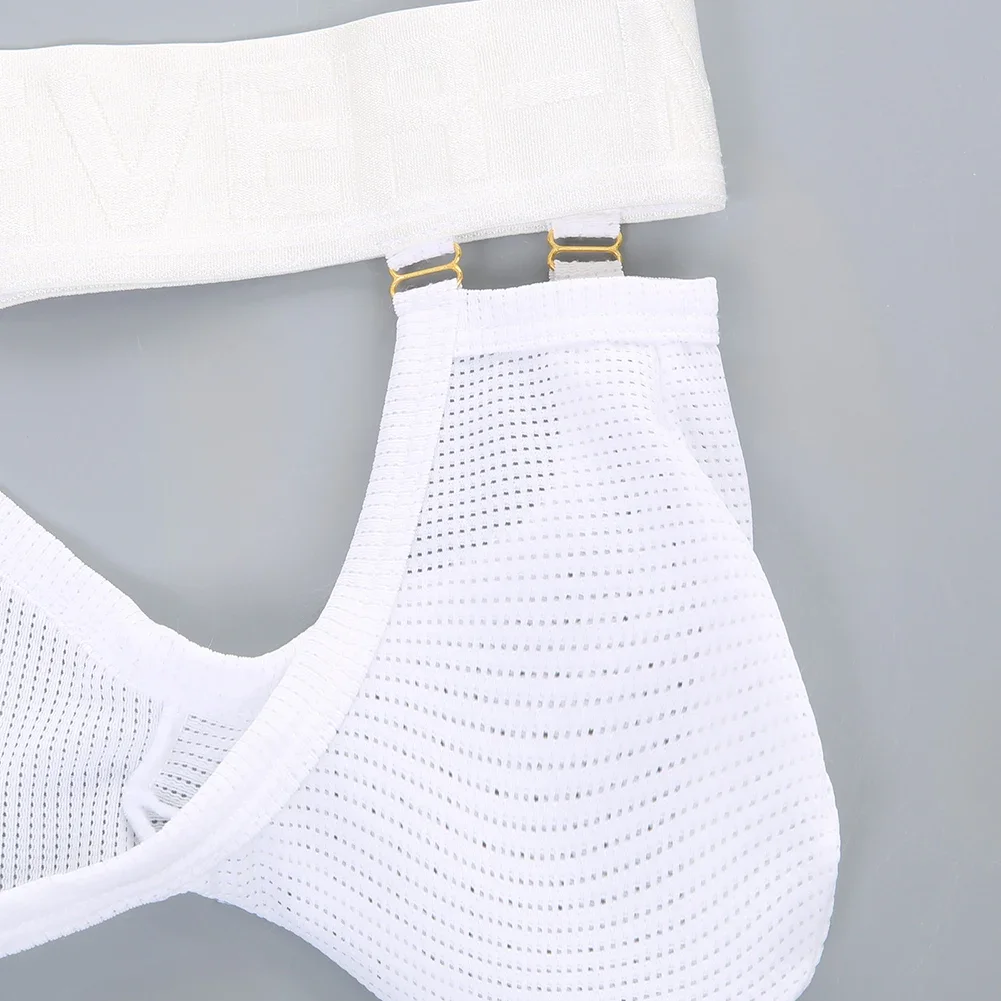 Stretch Briefs Men's Soft Mesh Independent Pouch Underwear Panties Fashion Metal Buckle Comfortable Bottoms Shorts