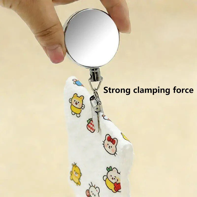 #1PC Automatic Retractable Towel Rack No-Drill Self-Adhesive Wall Mounted Hand Towel Holder With Stainless Steel Cable Clamp