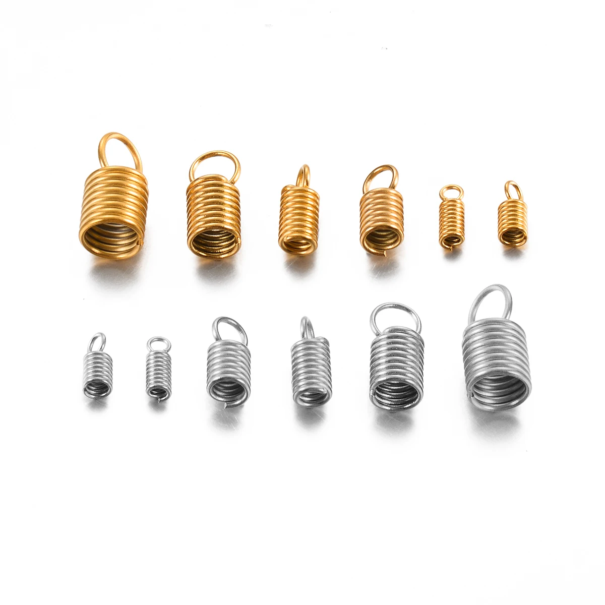 

10Pcs Wholesale Stainless Steel Small Coil Tension Spring Connectors for DIY Bracelet Necklace Jewelry Making Supplies