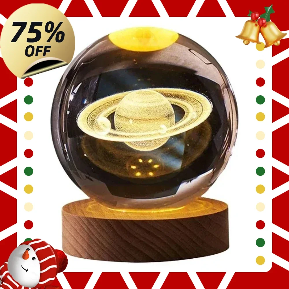 【تخفيضات العلامة التجارية الدعم】هدية كتاب إضاءة ليلية جديدة مصباح كريستال ثلاثي الأبعاد كوكبة متوهجة هدايا عيد الميلاد وأعياد الميلاد #1