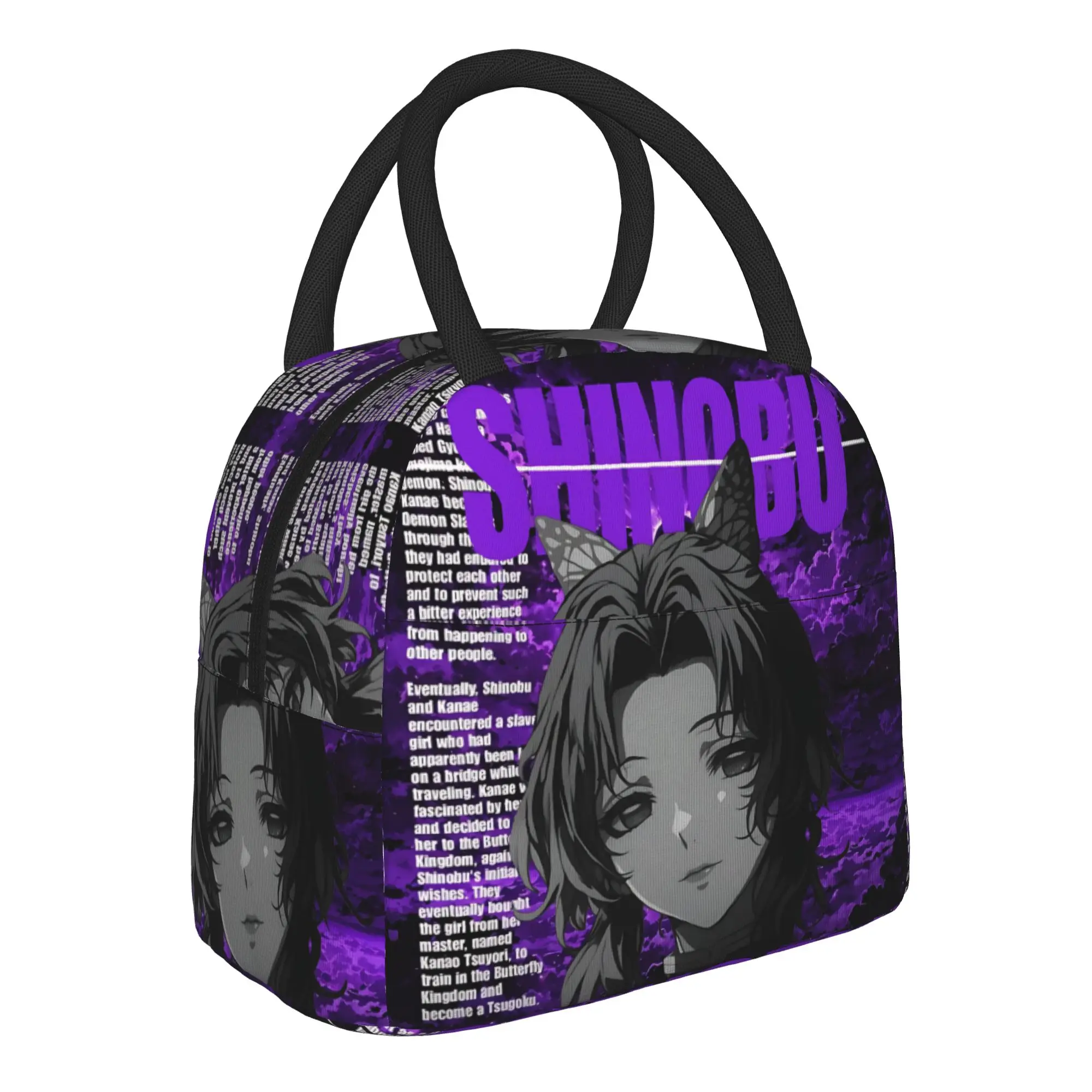 Halloween Demon Slayer Insulated Lunch Bag Ice Pack Rice Bag  bolsa Student Bento Lunch Handbag Insulation