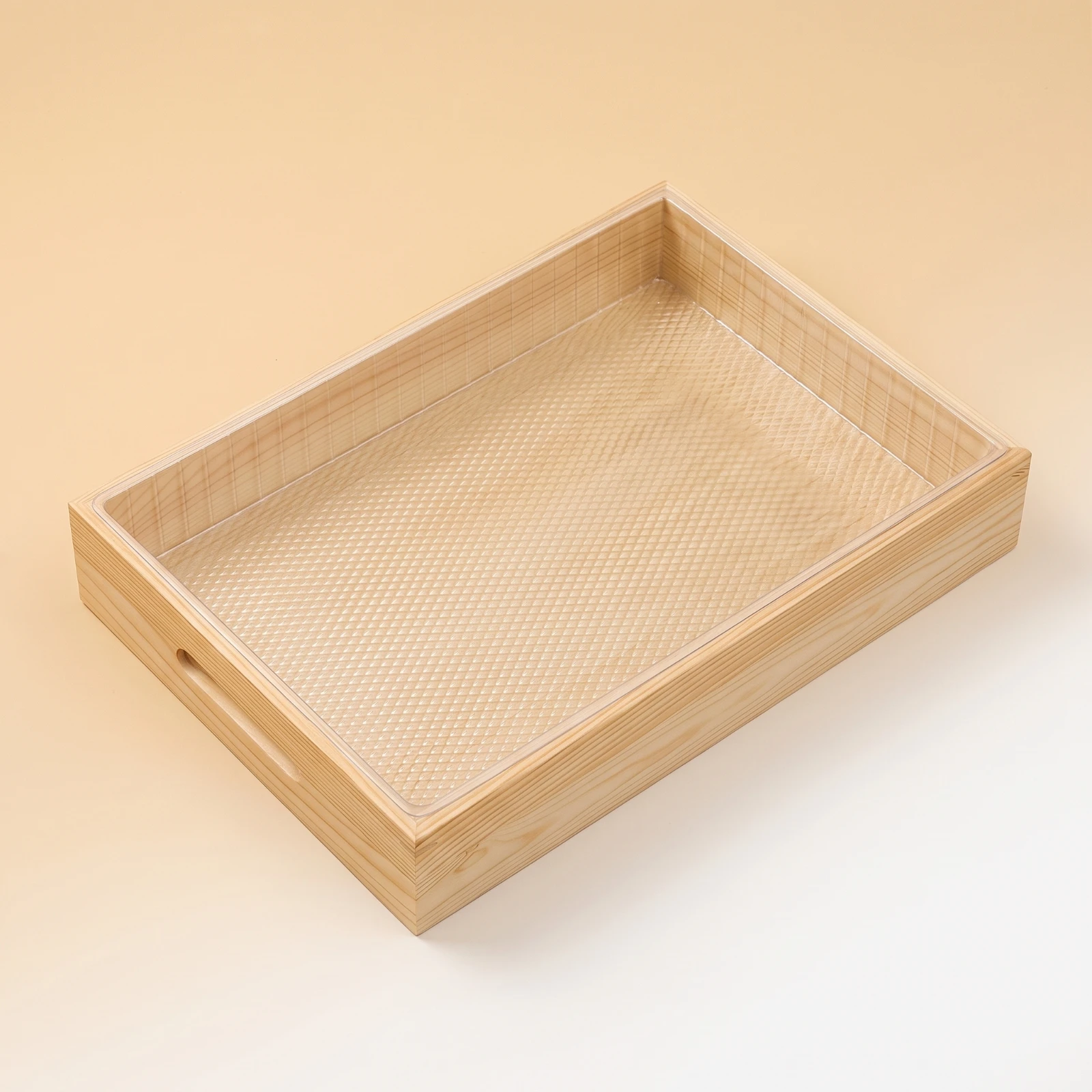 Serving Tray with Insert Rectangular Wooden Serving Tray Removable Natural Wood for Caterers, Home Entertaining