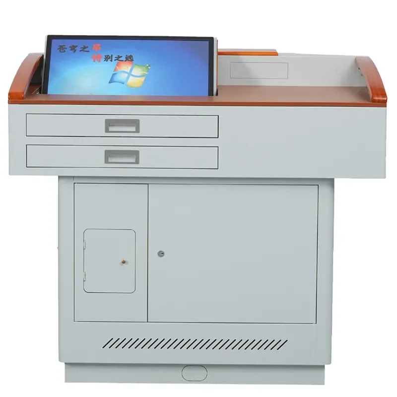 for Steel Desktop Multimedia Lecture Table Center Console School Furniture Multifunctional Teacher Podium