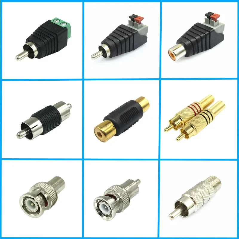 5Pcs/lot RCA Connector Socket Lotus Welding-Free Connector RCA Converter Audio-Video Adapter RCA Welding-Free Audio Socket