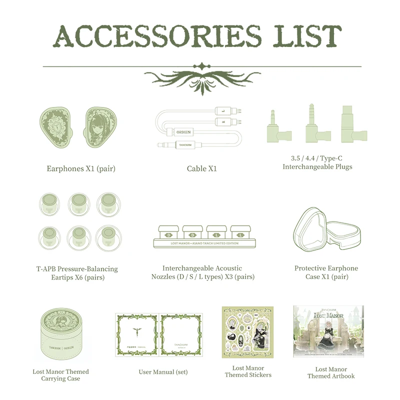 TANCHJIM Origin Asano Tanch Lost Manor إصدار محدود سماعات أذن واحدة ديناميكية رائدة هاي فاي داخل الأذن