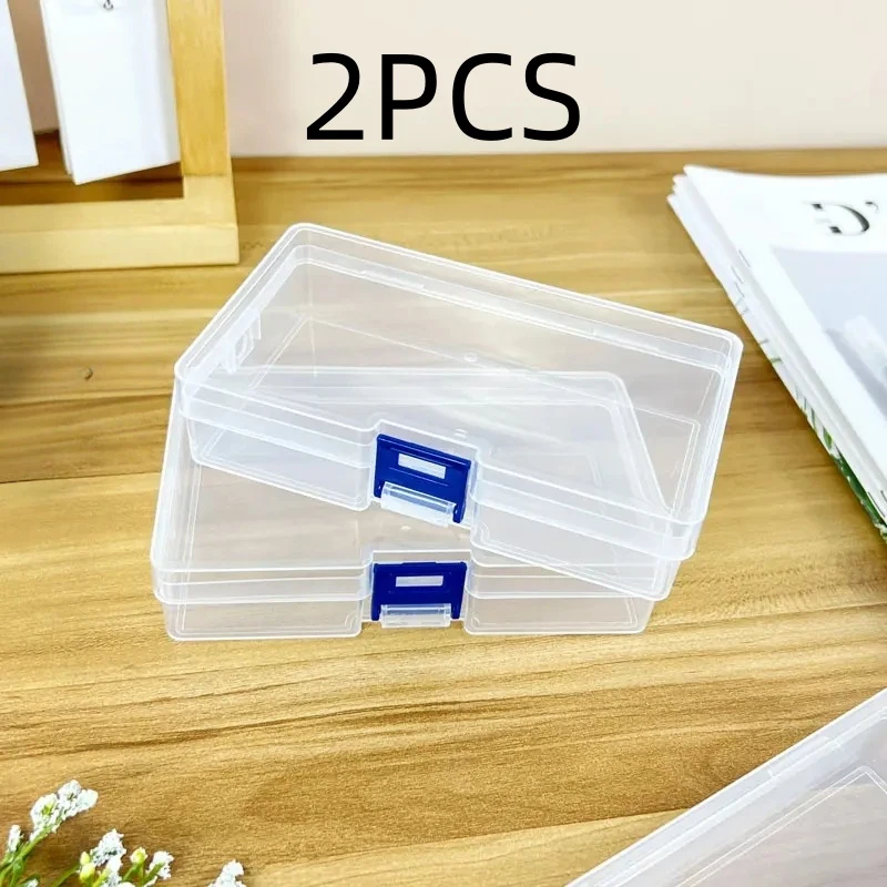 2PCS Rectangular Storage Box Plastic Container Box Toolbox Tool Case Screw Sewing PP Boxes Transparent Component Screw Jewelry