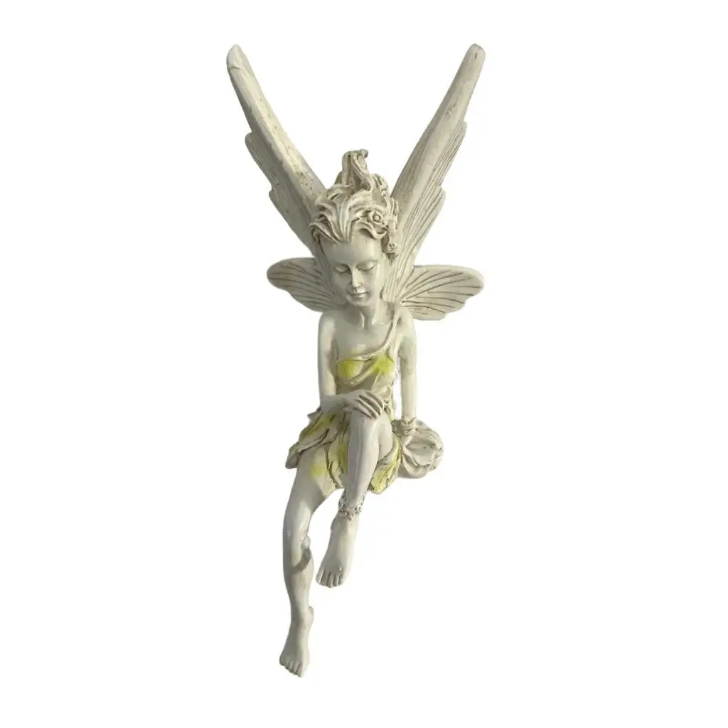 Garden Fairy Figurine Outdoor Statue Yard Fairies with Wing Porch Sculpture
