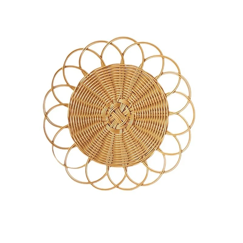 mitation Vine Wall Hanging Pendant Hand Woven Flower Shape Ornaments Crafts Room Living Room Background Wall Decor