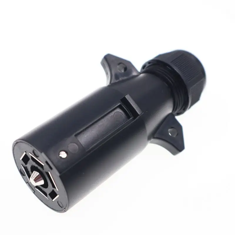 

AC54-RV 7 Pin Trailer Plug Trailer Wiring Plug Detachable 7 Way Round RV-Style Trailer Side Connector 7 Pin Trailer Wiring Plug