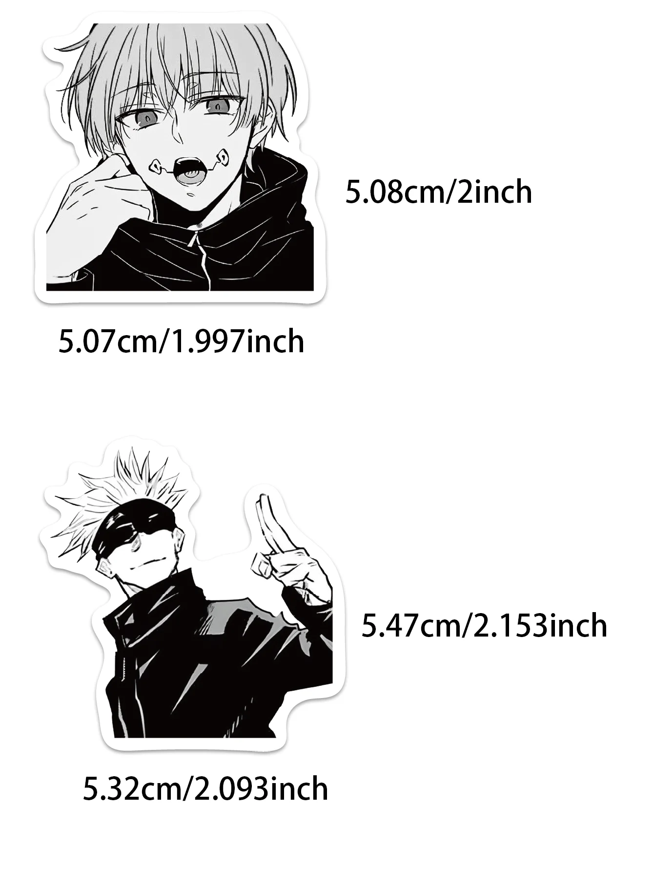 50ชิ้นสติกเกอร์อะนิเมะ jujutsu Kaisen สไตล์สีดำและสีขาวสติกเกอร์กราฟฟิตีแบบทำมือโทรศัพท์ในรถยนต์แล็ปท็อปสเก็ตบอร์ดสติ๊กเกอร์กีต้าร์