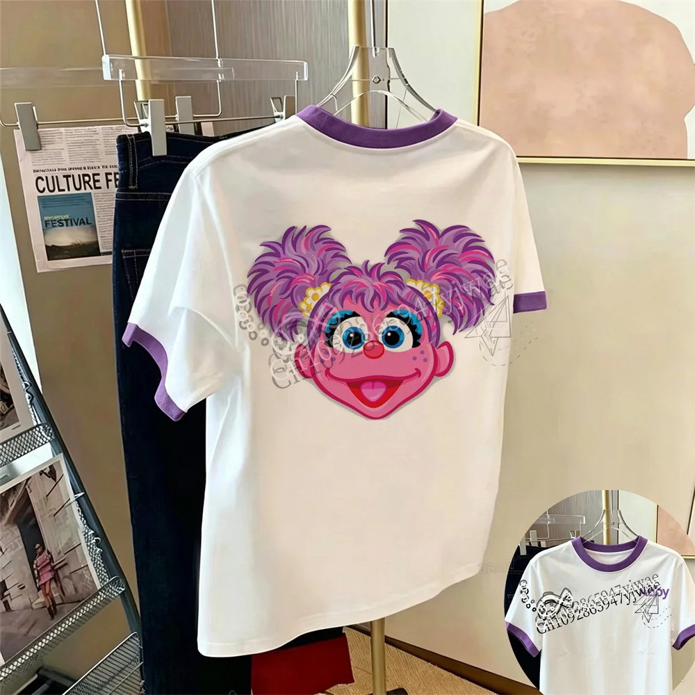 Sesamstraße T-Shirts Elmo Oscar Big Bird Cookie Monster Niedliche Charakter-Grafik Top Mode Streetwear Herren Damen T-Shirts – Detail 7