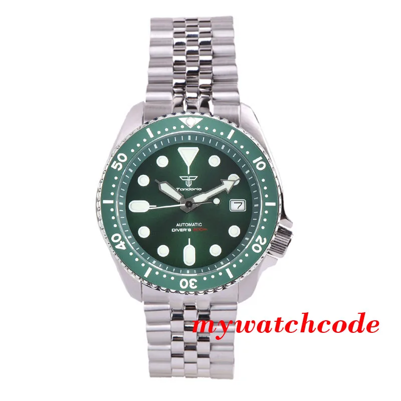 Tandorio nurkowanie SKX Mod zegarek mechaniczny dla mężczyzn luksusowy zegarek ze stali nierdzewnej nh35a 120 kliknięć Bezel prezydent bransoletka