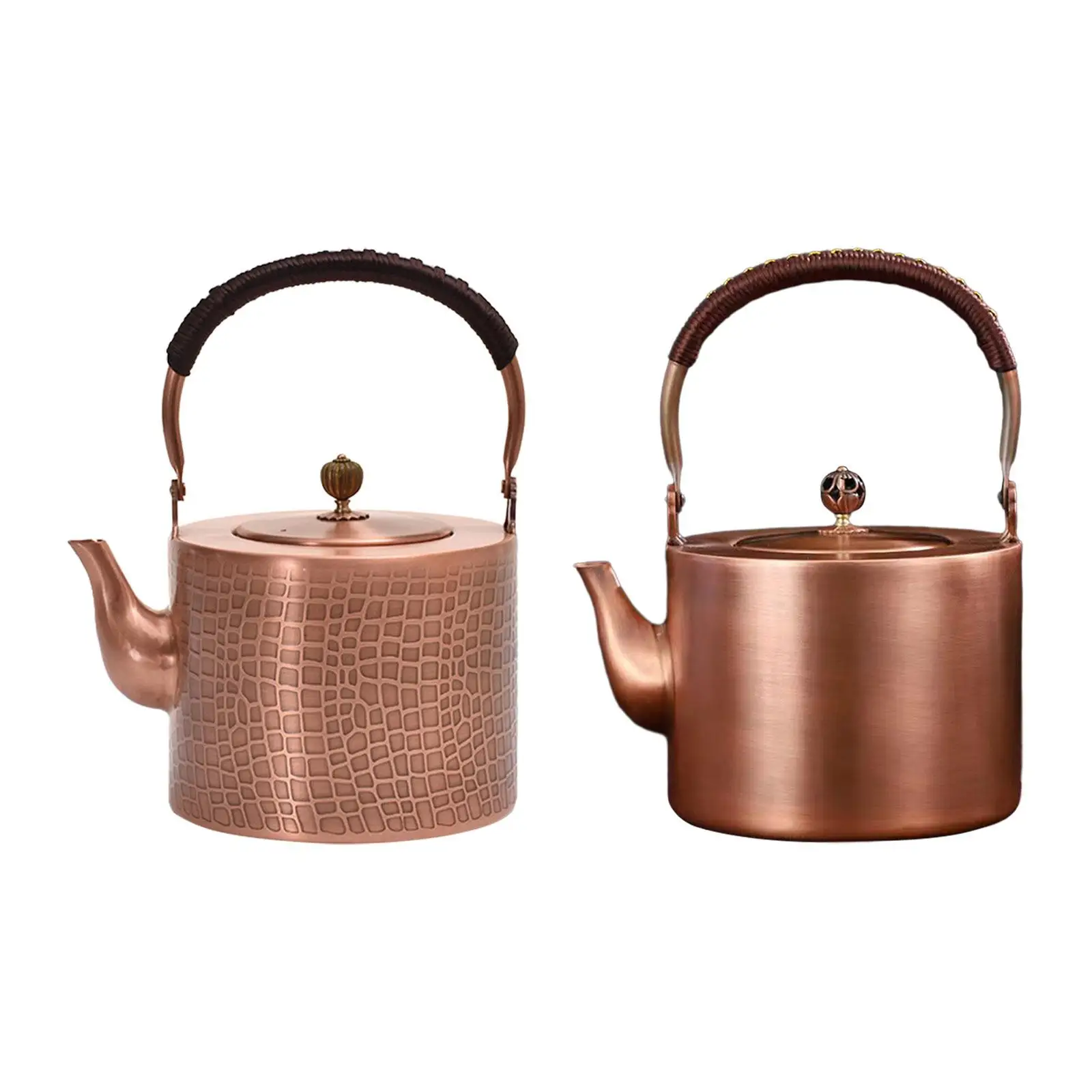 Hammered Copper Teapot Comfortable Grip Kung Fu Teapot Kitchen Gadgets Handcrafted for Hotel Tea Room Bar Coffee Shop Festival