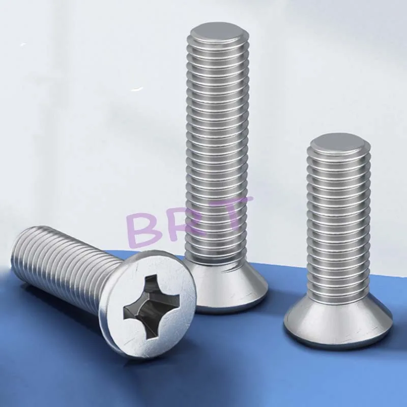 20Pcs M3 M4 M5 Cross Recessed Countersunk Screw 201 Stainless Steel Phillips Flat Head Machine Screws Length 6-30mm