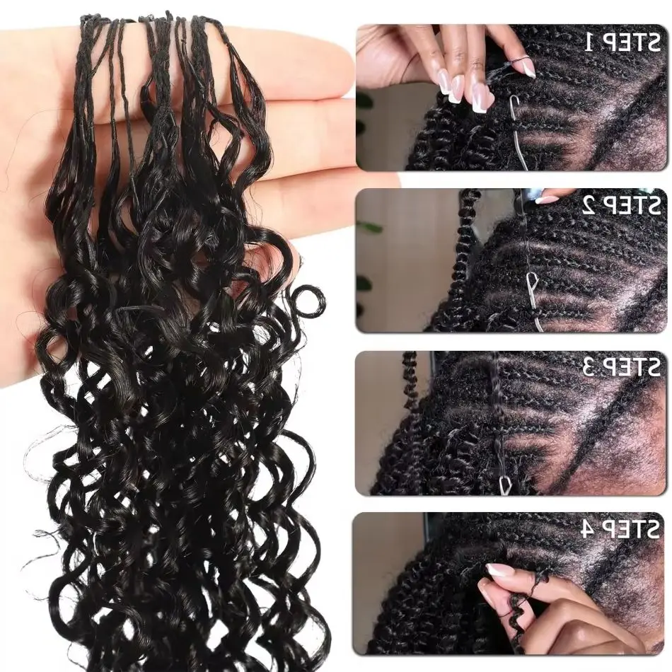 

Extensions Knotless Invisible Pre-Separated Water Wave Curls Crochet Curly Feather Small Spirals Crochet Hair Braid Human Hair