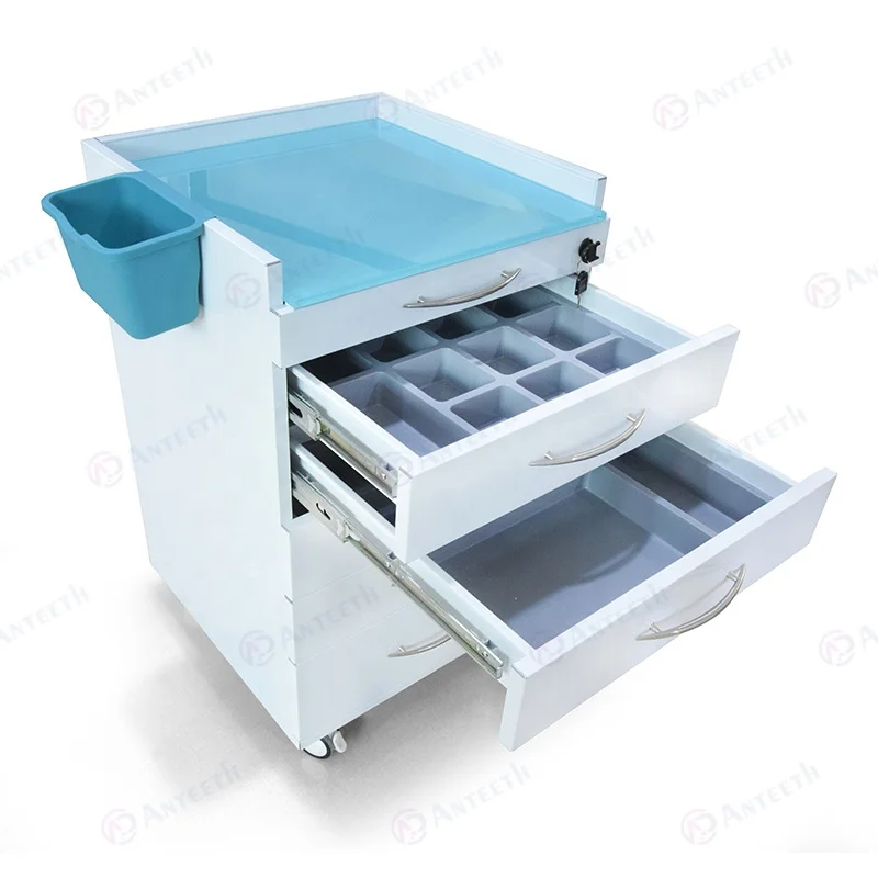 

Professional Hospital Equipment Pedestal Cabinet Office Movable Storage Tool Cart 5 Drawers Clinic Mobile Dental Cabinet