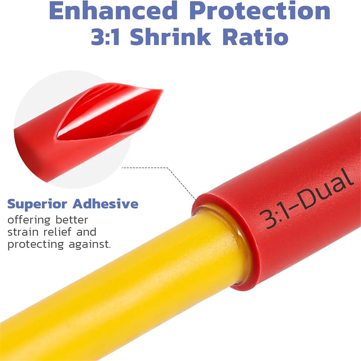 ABNJ 220PCS 3:1 Heat Shrink Tubing Kit, Adhesive Lined Marine Grade Shrink Wrap - 1.75in Length 6 Size 1/8in-3/4in