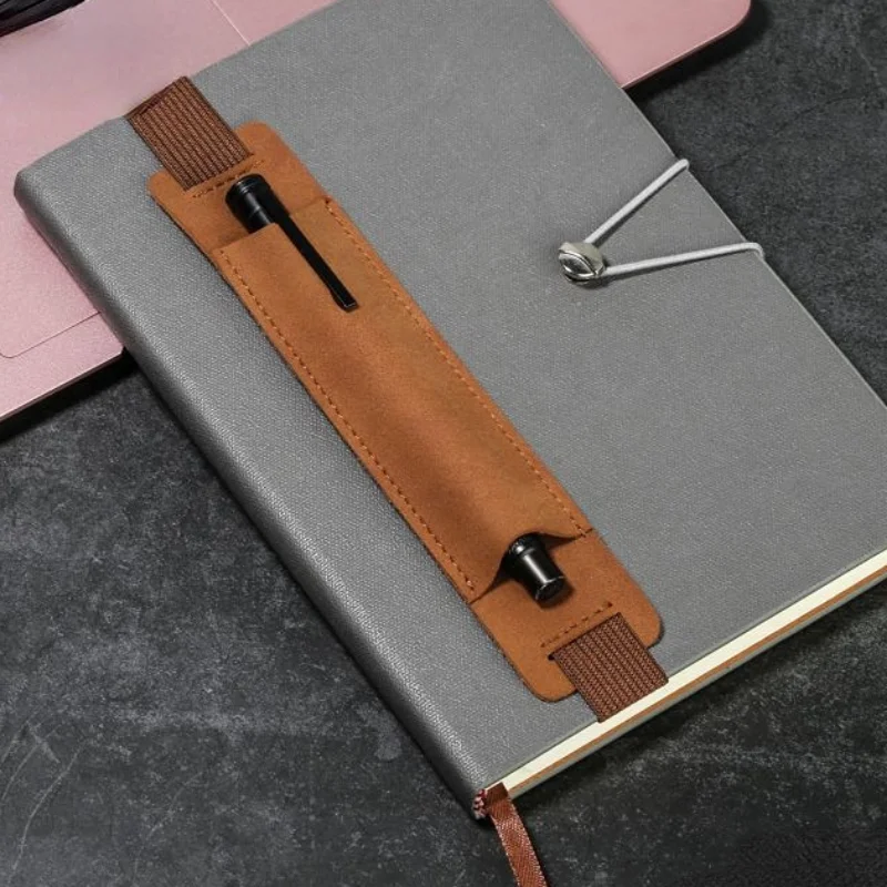 Retro Style Pen Sleeve Notebook Rubber Band Pencil Bag PU Leather Pen Holder Case Protective Cover Student School Supplies