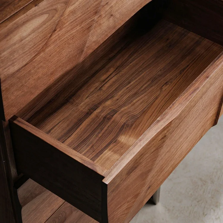 طاولة تخزين فاخرة من الخشب الشمالي بجانب السرير ودرج غرفة النوم وطاولة بجانب السرير