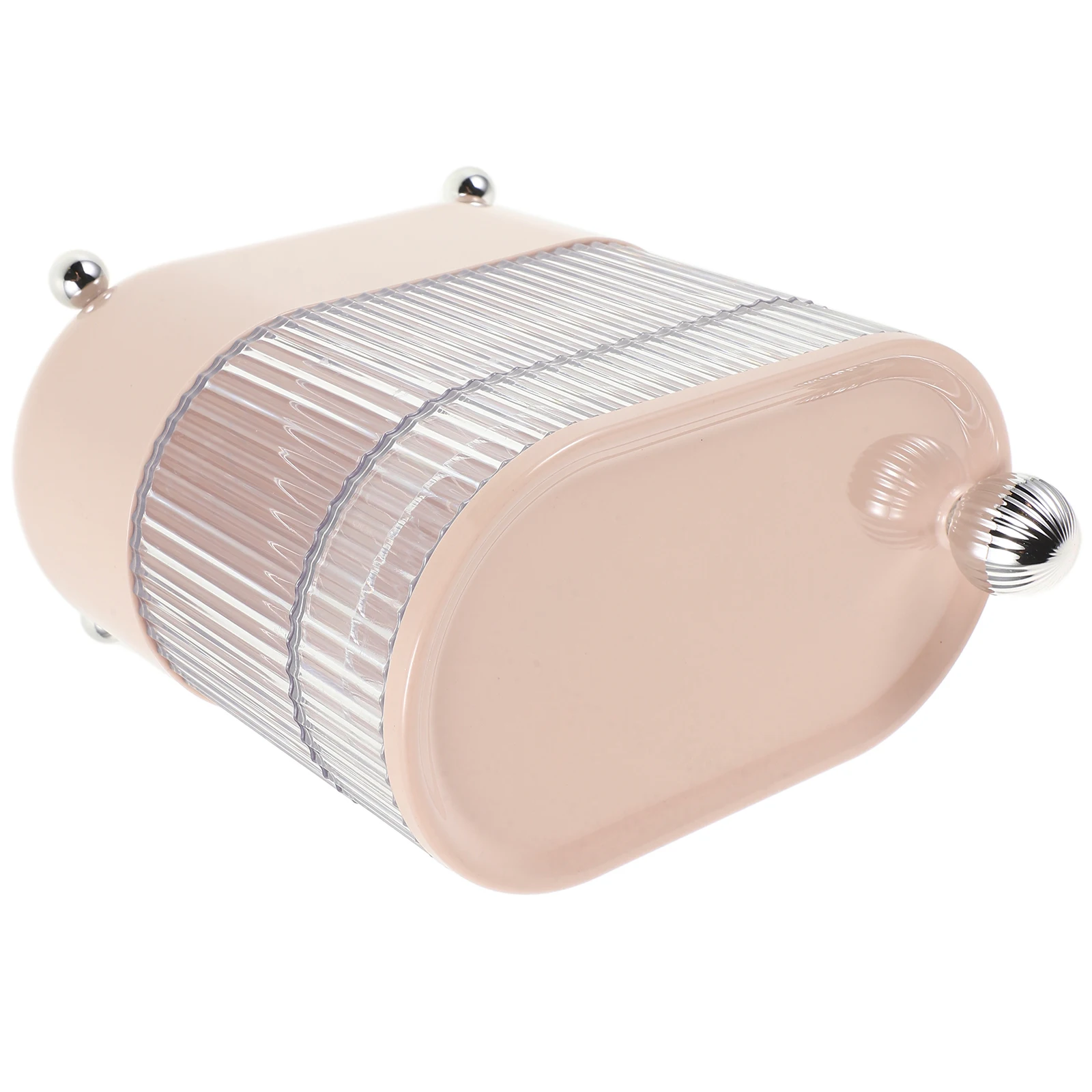 

Storage Box Multilayer Compartment Cream Pink Rotating Jewelry Hair Accessory Organizer Desktop Storage Box Lightweight