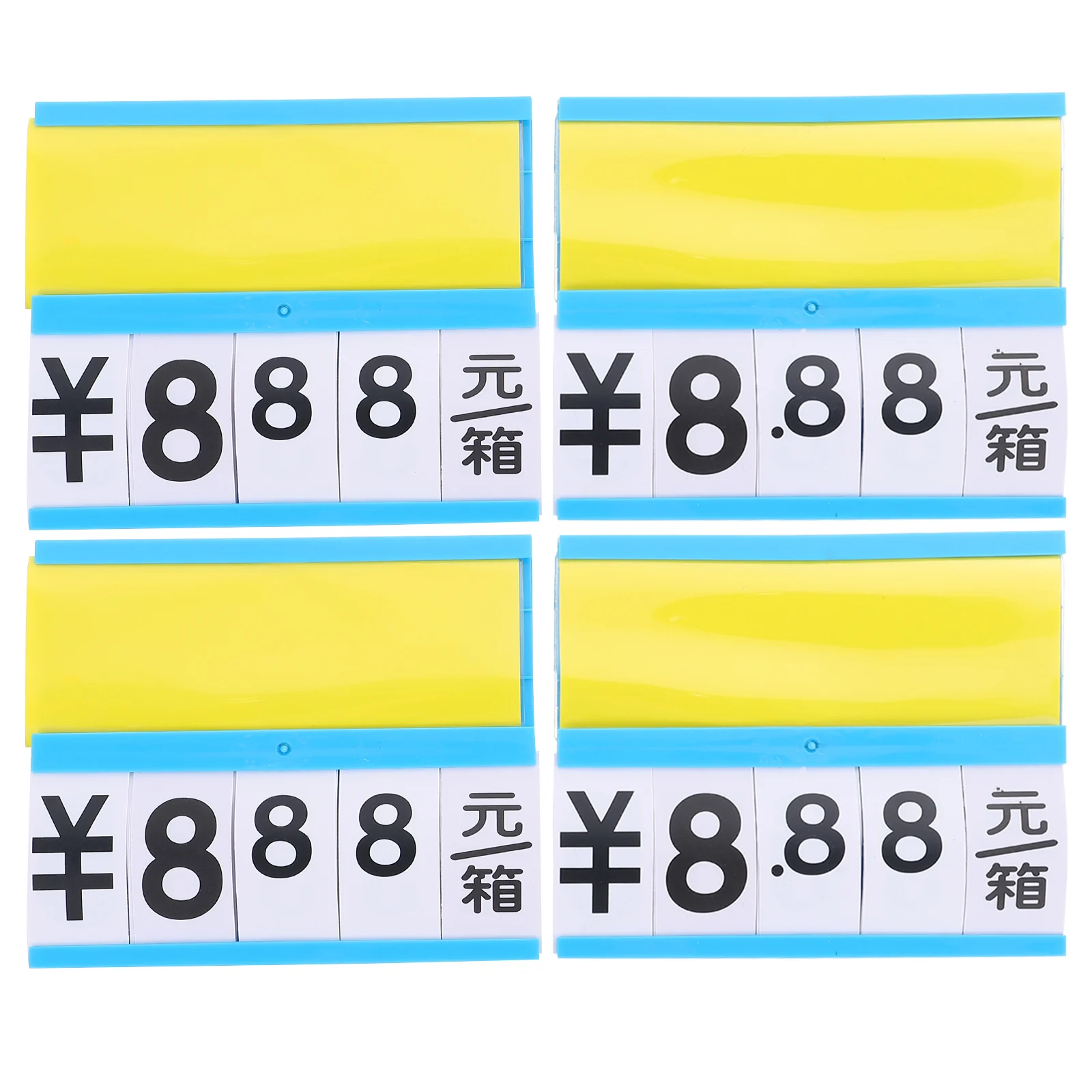 

4Pcs Price Tags Supermarket Hanging Labels Erasable Plastic Signs Fruits Vegetables Meat Aquatic Products Display