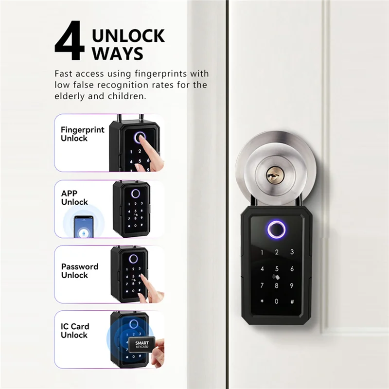 Smart Key Lock Box Ttlock Wifi Fechadura Eletronica Wall Mount Fingerprint Door Lock Security Lockbox