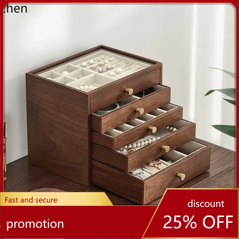 

YFY jewelry box multi-layer wooden exquisite high-end large capacity necklace earrings ring storage box wedding jewelry box
