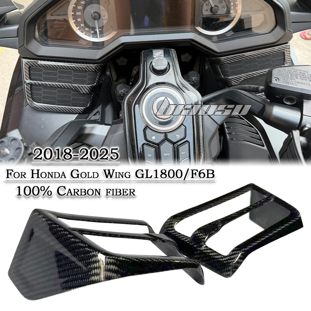 

100% 3K Carbon Fiber For Honda Gold Wing GL 1800 Tour DCT F6B GoldWing GL1800 2018-2024 Speaker Grills Cover Loudspeaker Trim