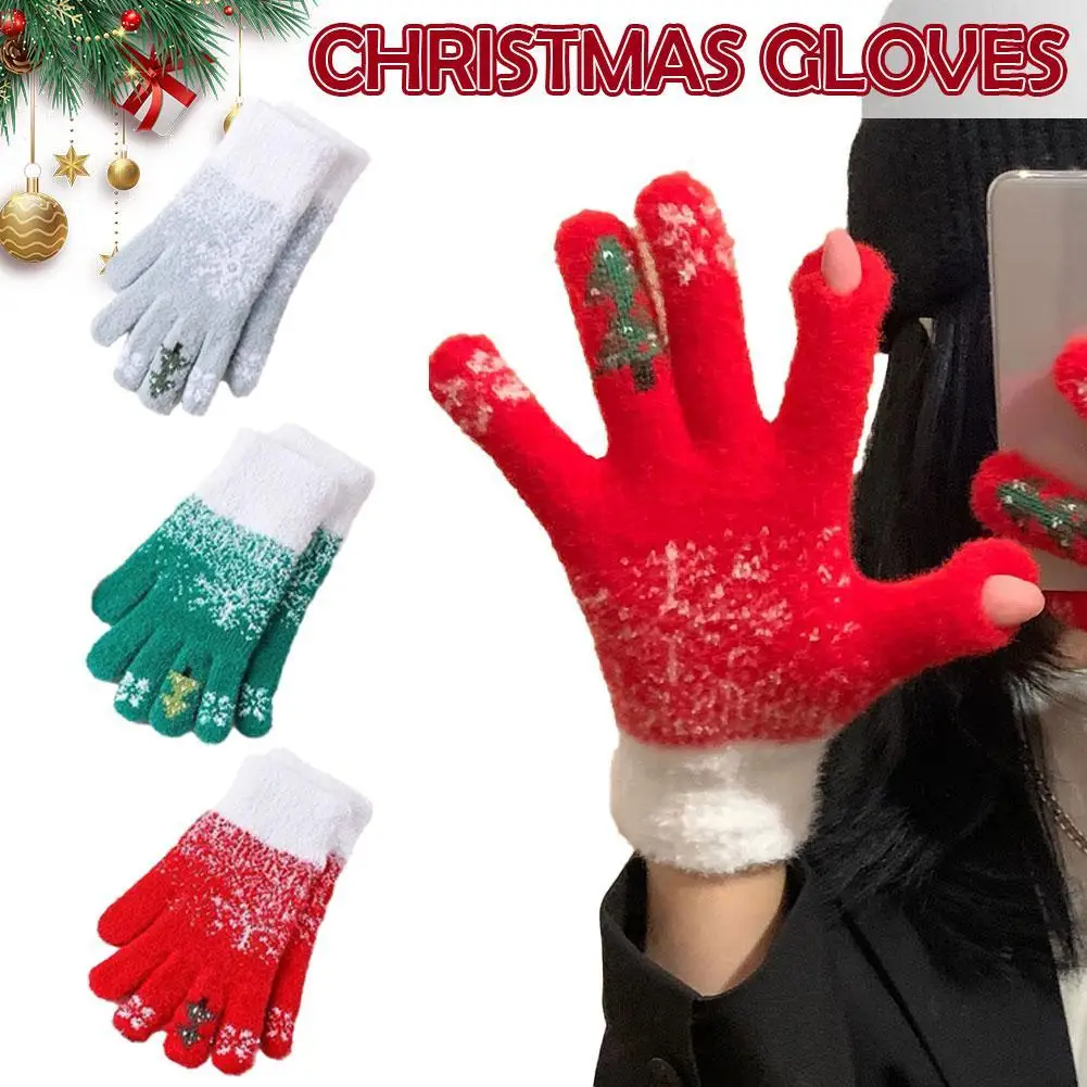 

Женские термоперчатки с сенсорным экраном, нескользящая ладонь без пальцев для езды на велосипеде, теплые зимние перчатки на флисовой подкладке